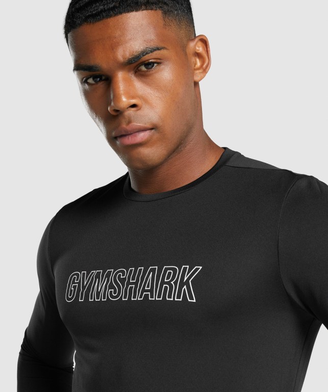 Gymshark Arrival Graphic Tişört Erkek Siyah | 403-PLKHFD