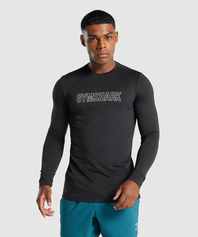 Gymshark Arrival Graphic Tişört Erkek Siyah | 403-PLKHFD