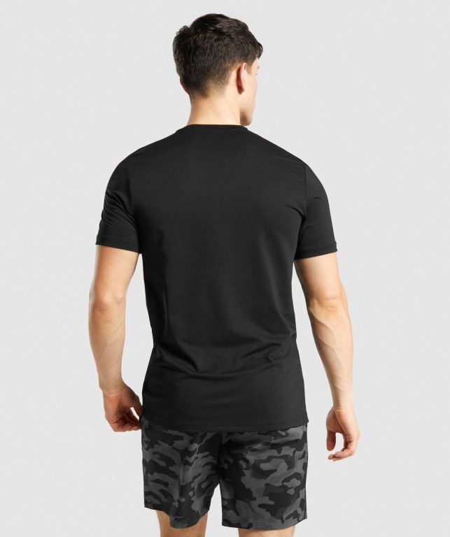 Gymshark Arrival Graphic Tişört Erkek Siyah | 567-KDAOPV