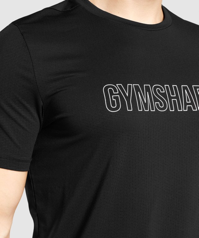 Gymshark Arrival Graphic Tişört Erkek Siyah | 567-KDAOPV