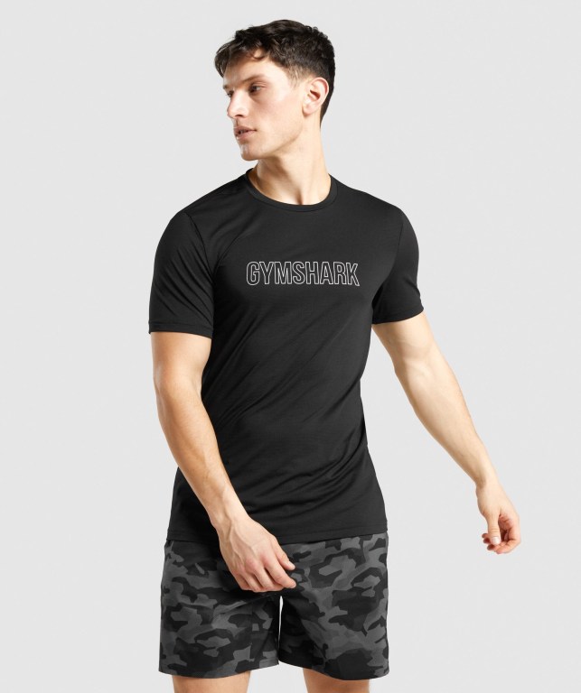 Gymshark Arrival Graphic Tişört Erkek Siyah | 567-KDAOPV