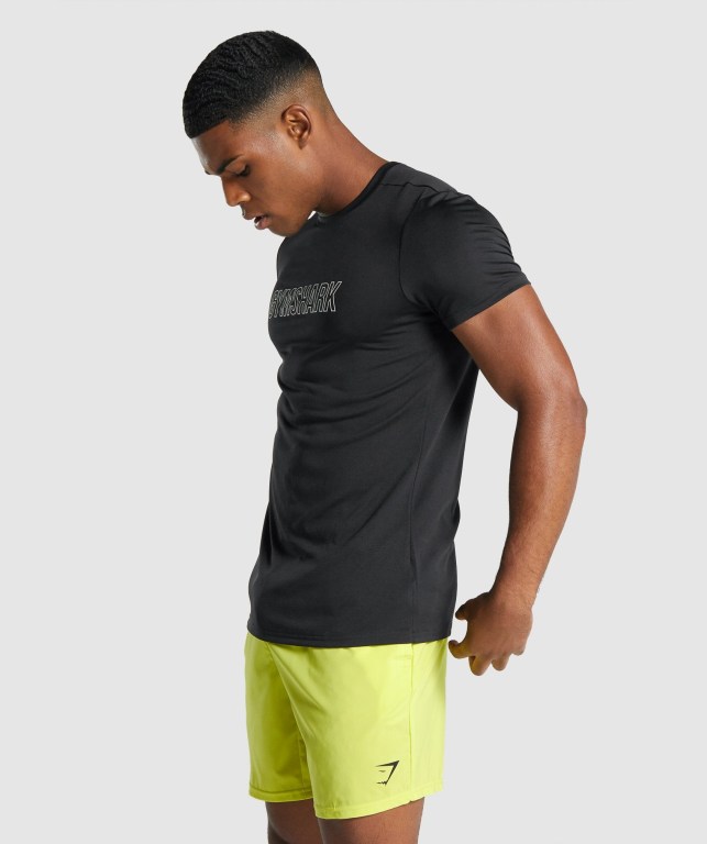 Gymshark Arrival Graphic Tişört Erkek Siyah | 582-JVDRIS