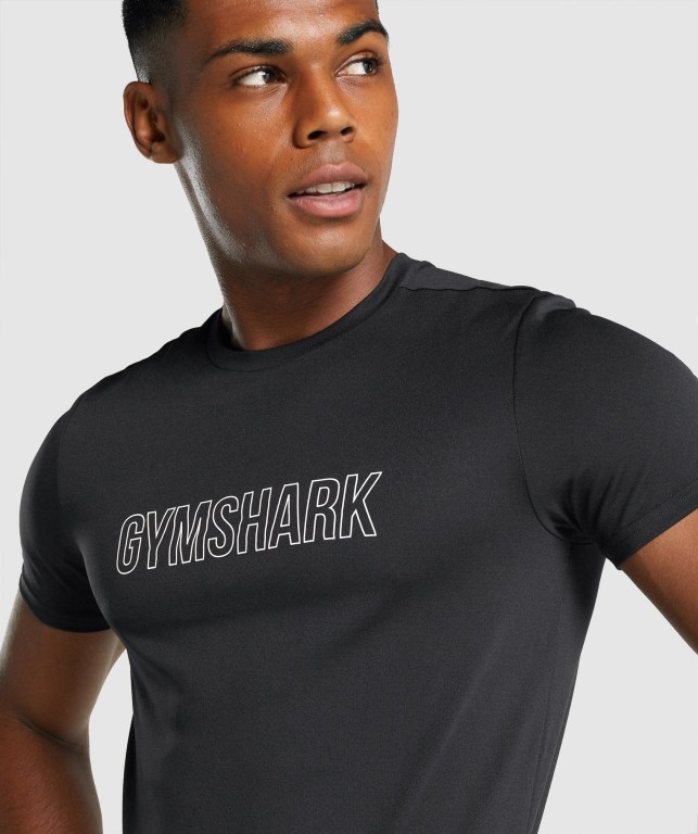 Gymshark Arrival Graphic Tişört Erkek Siyah | 582-JVDRIS