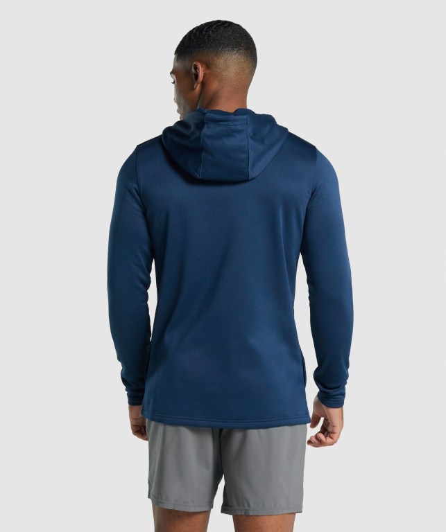 Gymshark Arrival Kapüşonlu Sweatshirt Erkek Lacivert | 531-GNURSB