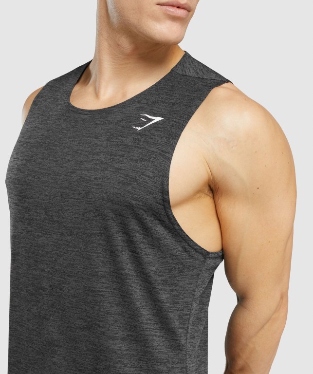 Gymshark Arrival Marl Atlet Erkek Siyah | 279-PRKOVQ