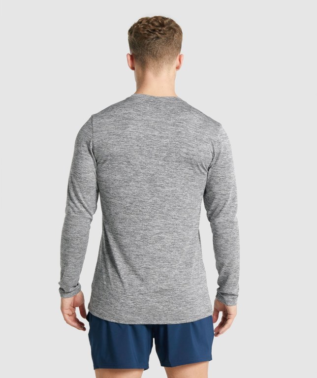 Gymshark Arrival Marl Tişört Erkek Gri | 348-XRZDET