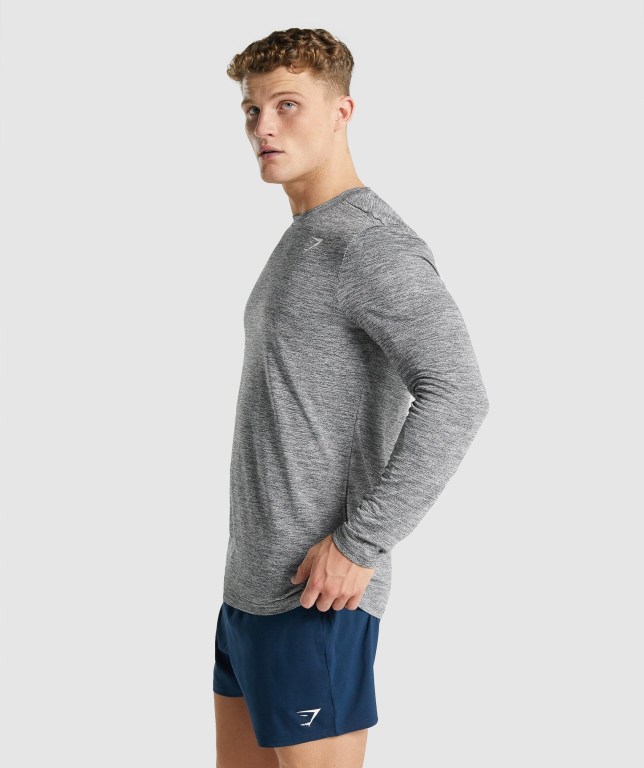 Gymshark Arrival Marl Tişört Erkek Gri | 348-XRZDET