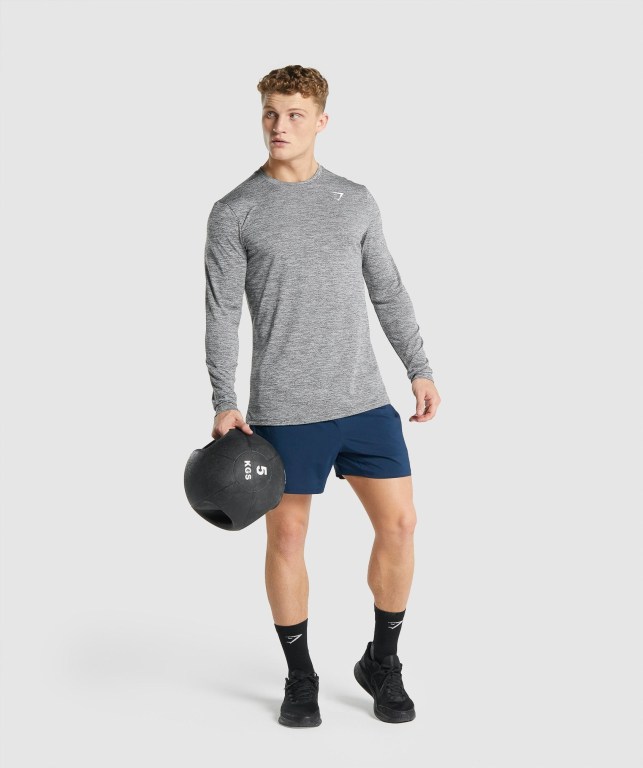 Gymshark Arrival Marl Tişört Erkek Gri | 348-XRZDET