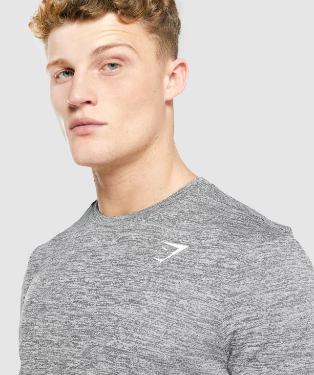 Gymshark Arrival Marl Tişört Erkek Gri | 348-XRZDET