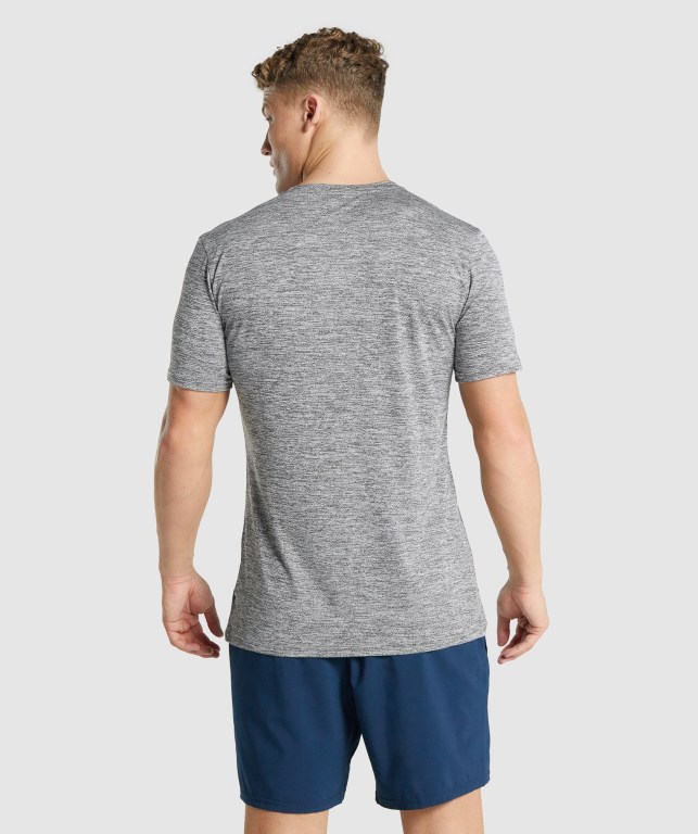 Gymshark Arrival Marl Tişört Erkek Gri | 541-FMUVEZ