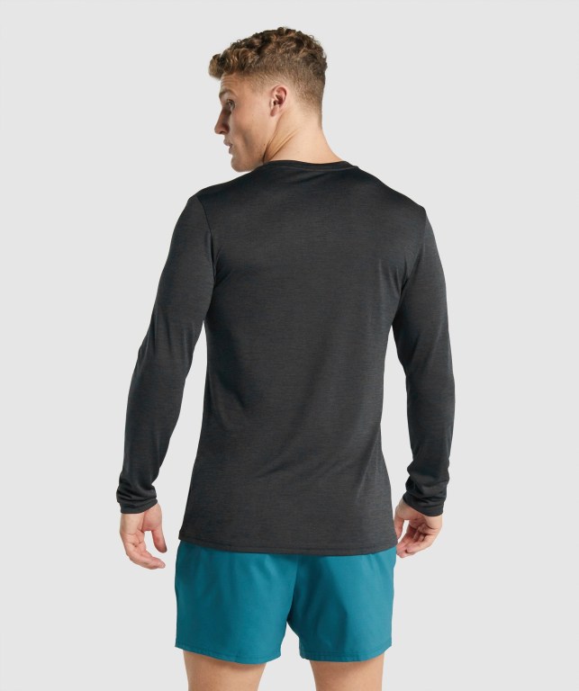 Gymshark Arrival Marl Tişört Erkek Siyah | 894-UGTCLN