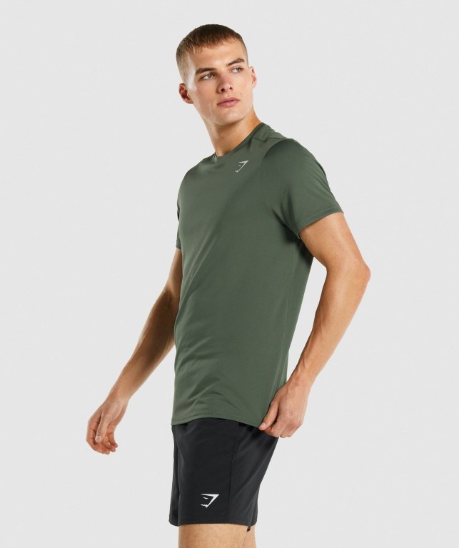 Gymshark Arrival Regular Fit Tişört Erkek Yeşil | 729-FWLIJC