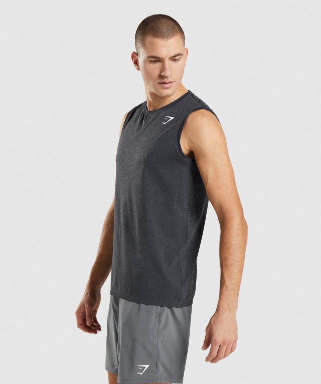 Gymshark Arrival Seamless Atlet Erkek Siyah | 698-XFKIOH