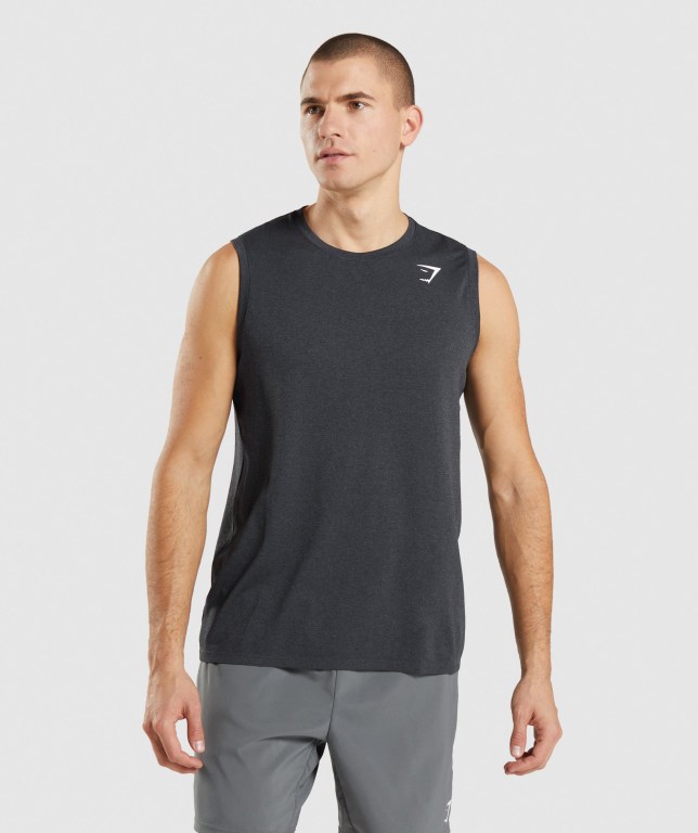 Gymshark Arrival Seamless Atlet Erkek Siyah | 698-XFKIOH