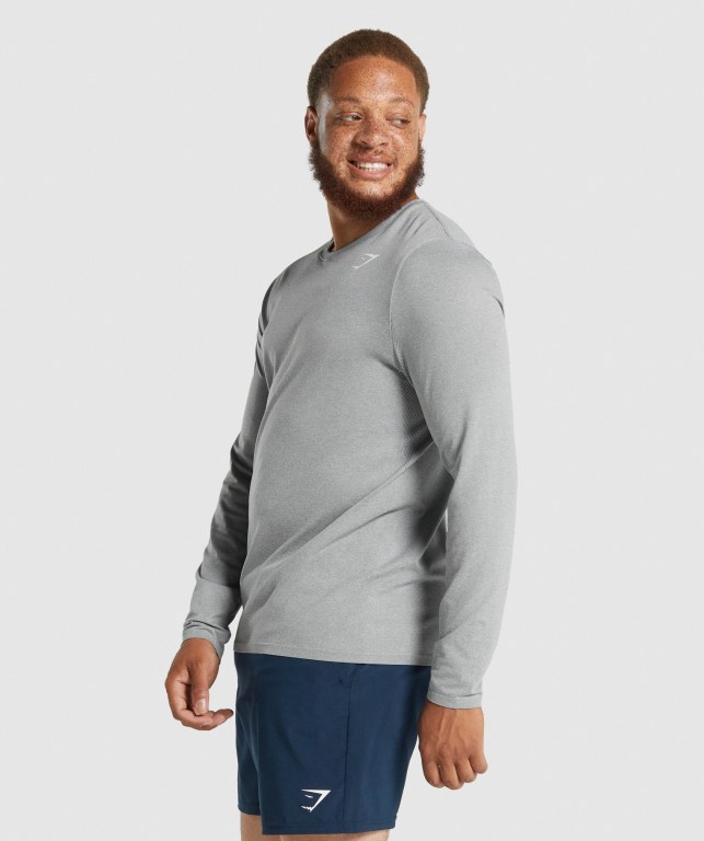 Gymshark Arrival Seamless Tişört Erkek Gri | 365-QWBERL