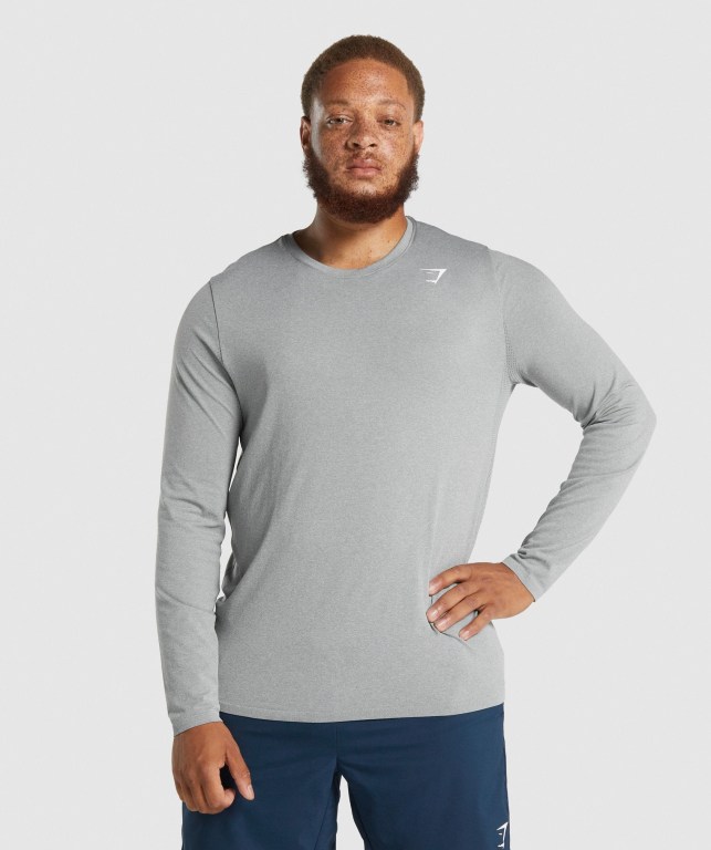 Gymshark Arrival Seamless Tişört Erkek Gri | 365-QWBERL