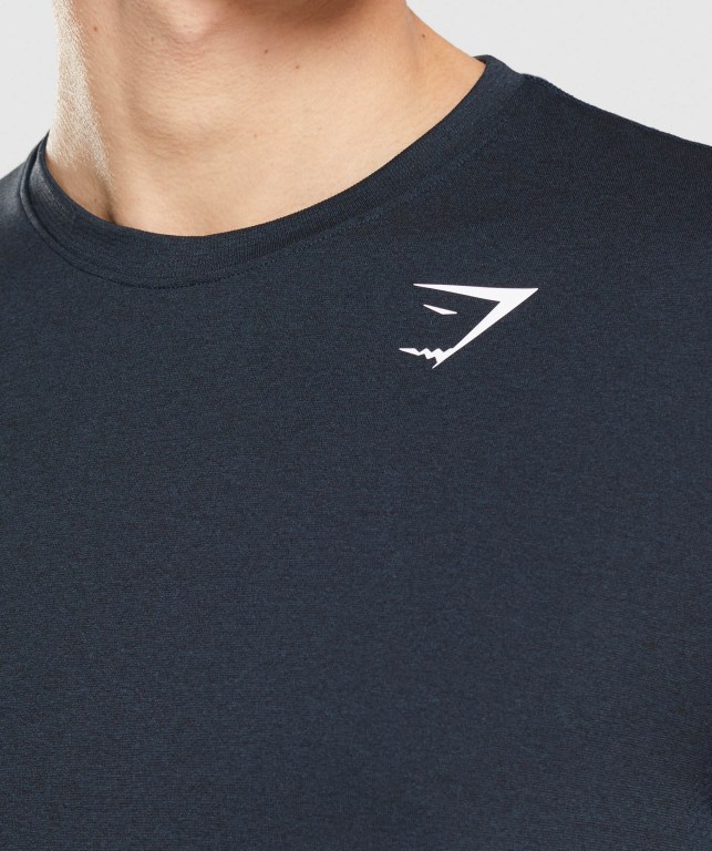 Gymshark Arrival Seamless Tişört Erkek Lacivert | 037-NYXIFO