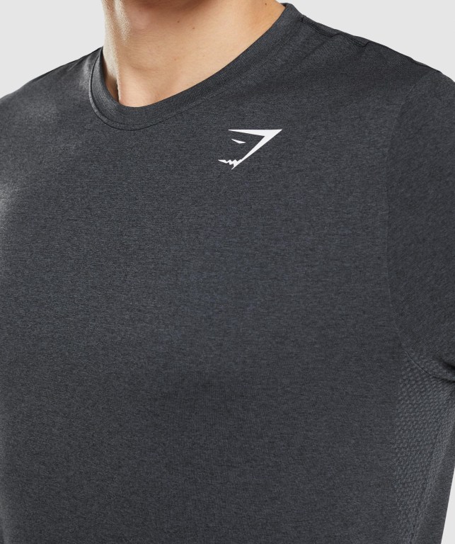 Gymshark Arrival Seamless Tişört Erkek Siyah | 406-HOAUJW