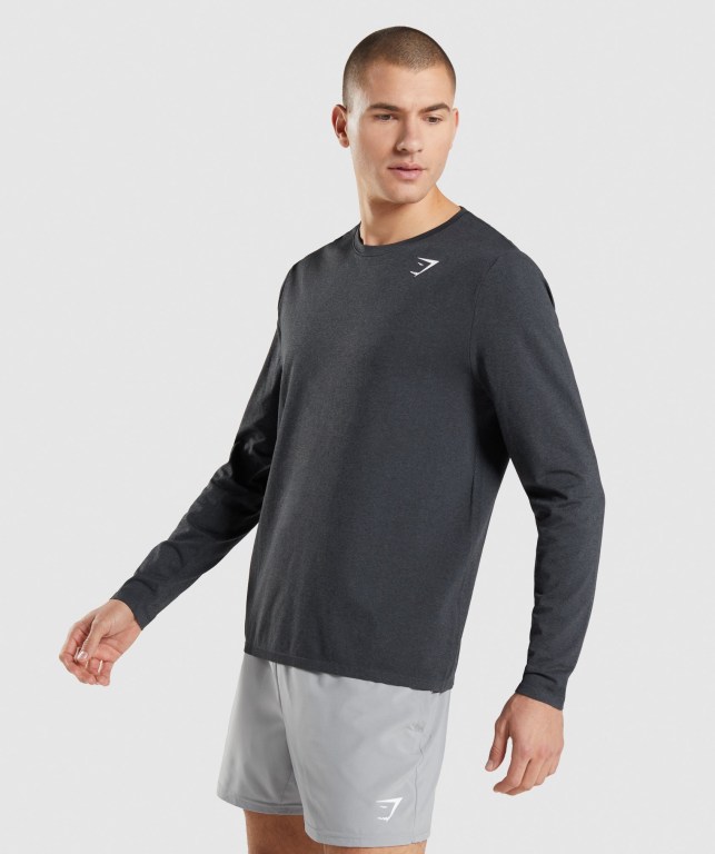 Gymshark Arrival Seamless Tişört Erkek Siyah | 635-GEDPBC