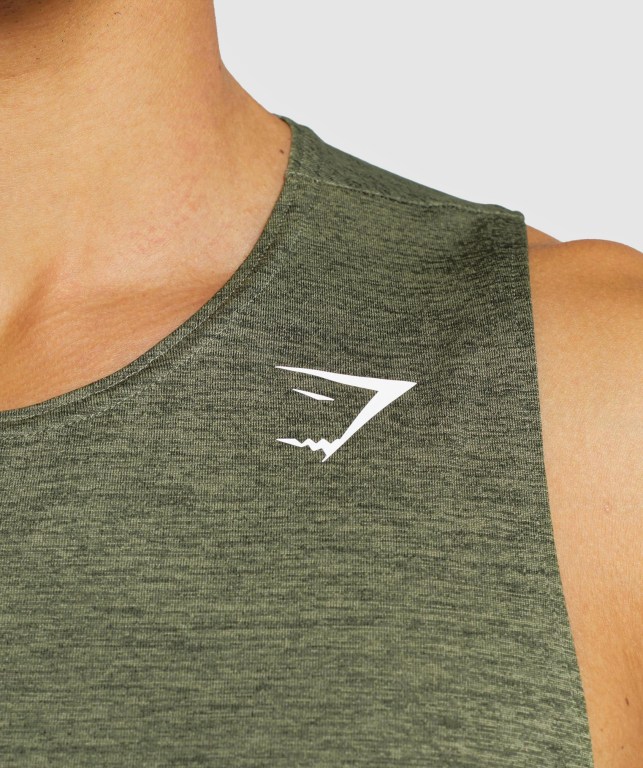 Gymshark Arrival Slim Marl Atlet Erkek Zeytin Yeşili Zeytin Yeşili | 219-XWZELH