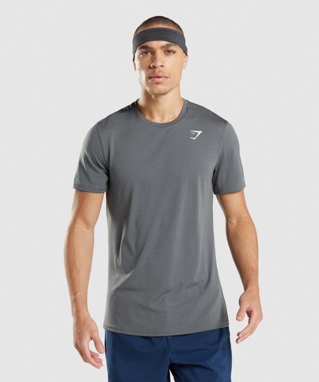 Gymshark Arrival Tişört Erkek Gri | 390-DXQHET