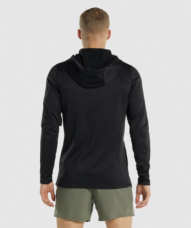 Gymshark Arrival Zip Up Kapüşonlu Sweatshirt Erkek Siyah | 690-RDBPAM