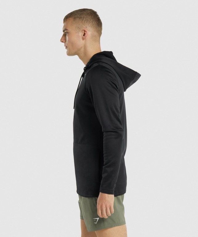 Gymshark Arrival Zip Up Kapüşonlu Sweatshirt Erkek Siyah | 690-RDBPAM