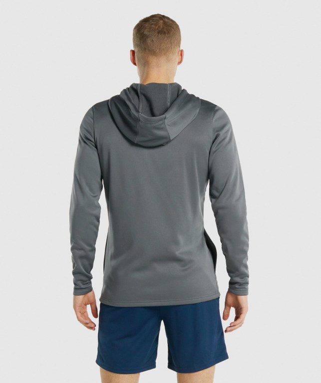 Gymshark Arrival Zip Up Kapüşonlu Sweatshirt Erkek Gri | 852-QSLBIM