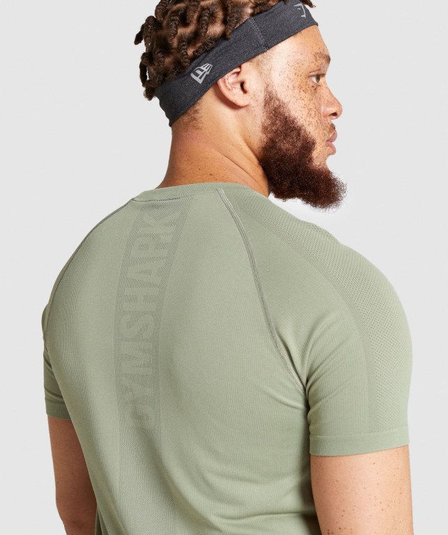 Gymshark Aspect Hafif Seamless Tişört Erkek Açık Yeşil | 358-CVRFNL