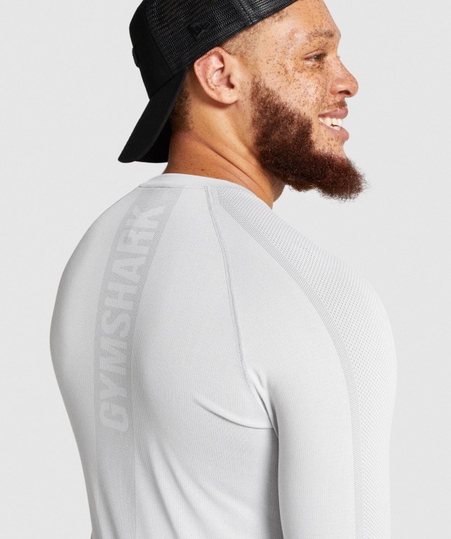 Gymshark Aspect Hafif Seamless Tişört Erkek Açık Gri | 698-VYLOFU