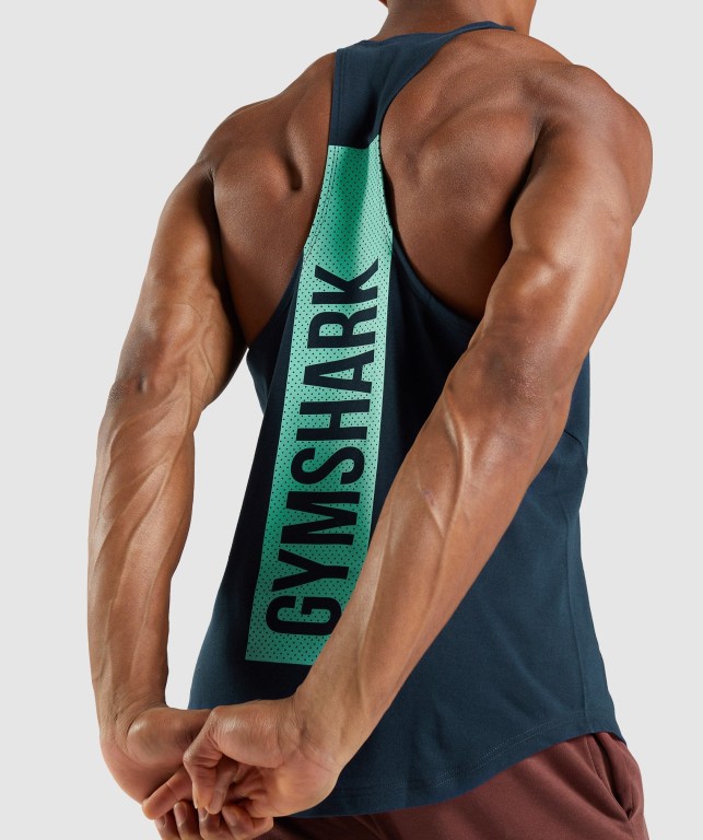 Gymshark Bold Atlet Erkek Lacivert | 813-PKXARN