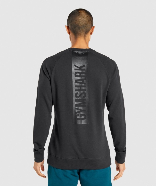 Gymshark Bold Crew Kapüşonlu Sweatshirt Erkek Siyah | 975-BJYQPL