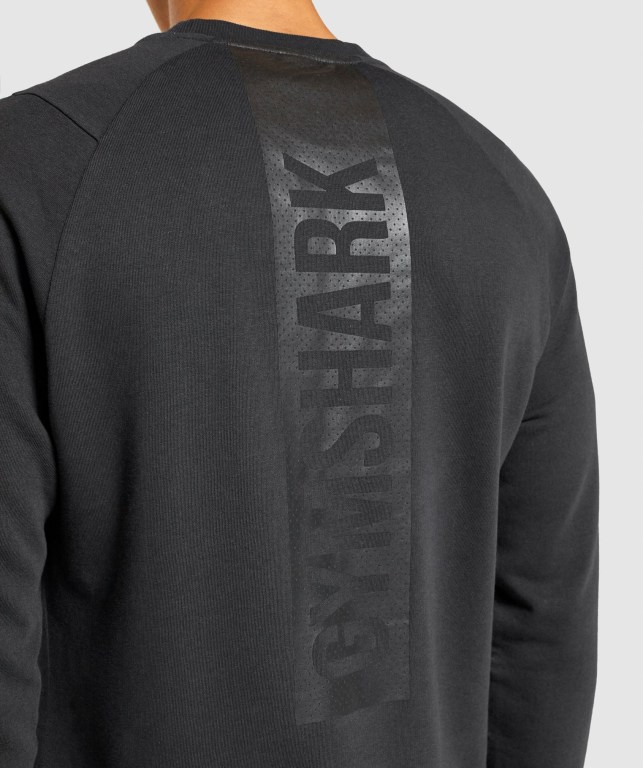 Gymshark Bold Crew Kapüşonlu Sweatshirt Erkek Siyah | 975-BJYQPL