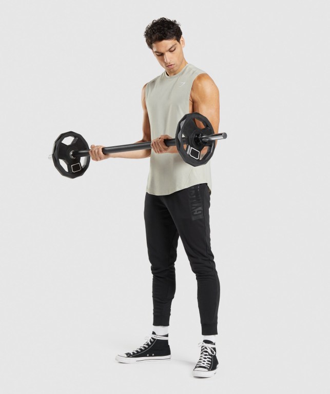 Gymshark Bold Drop Arm Atlet Erkek Gri | 051-IVQKSR