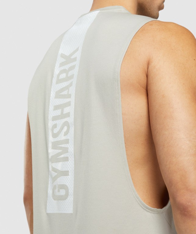 Gymshark Bold Drop Arm Atlet Erkek Gri | 051-IVQKSR