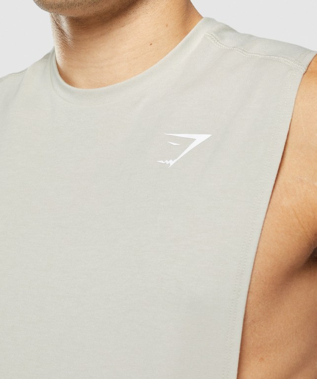 Gymshark Bold Drop Arm Atlet Erkek Gri | 051-IVQKSR