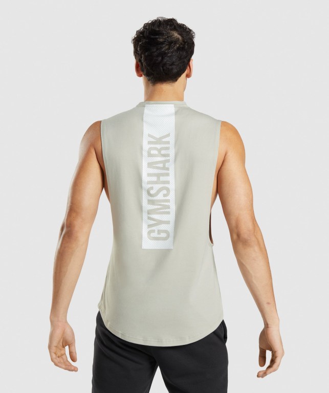 Gymshark Bold Drop Arm Atlet Erkek Gri | 051-IVQKSR