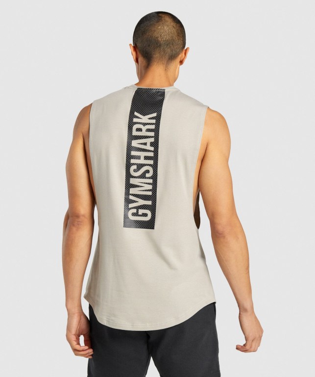 Gymshark Bold Drop Arm Atlet Erkek Gri | 120-UHIXJK