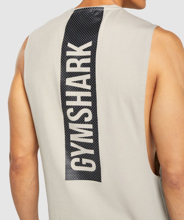 Gymshark Bold Drop Arm Atlet Erkek Gri | 120-UHIXJK