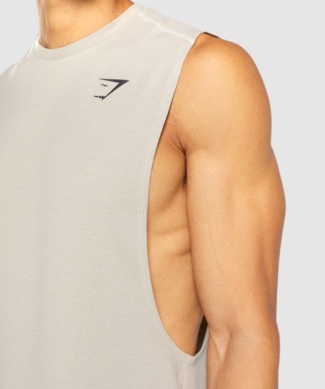 Gymshark Bold Drop Arm Atlet Erkek Gri | 120-UHIXJK