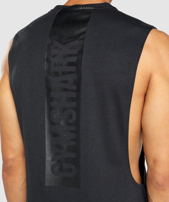 Gymshark Bold Drop Arm Atlet Erkek Siyah | 958-IARMYK