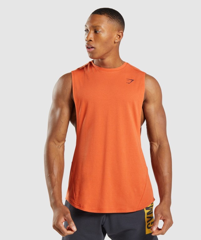 Gymshark Bold Drop Arm Atlet Erkek Turuncu | 486-LRZEMU