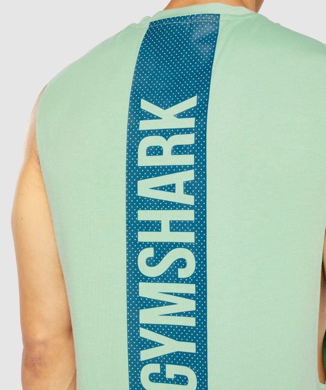 Gymshark Bold Drop Arm Atlet Erkek Yeşil | 426-AKPTQW