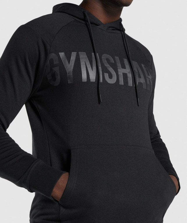 Gymshark Bold Kapüşonlu Sweatshirt Erkek Siyah Siyah | 497-JXTWGO