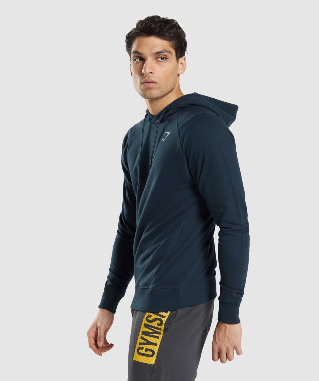 Gymshark Bold Kapüşonlu Sweatshirt Erkek Lacivert | 539-HMJYTA