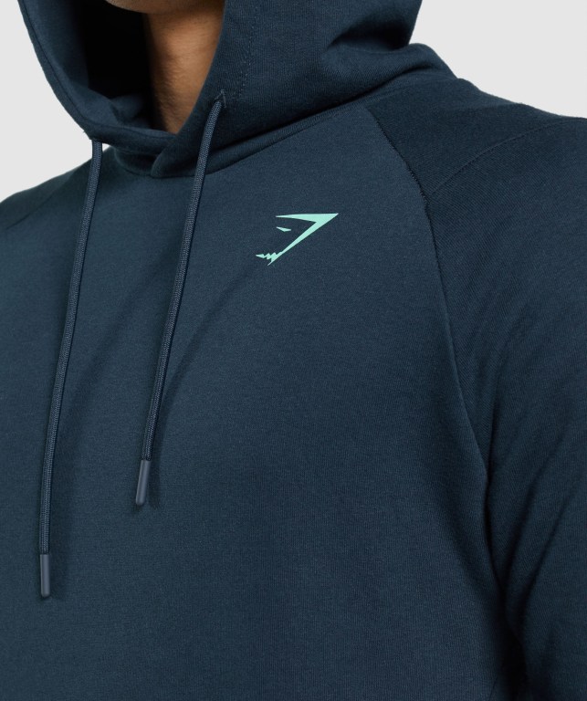 Gymshark Bold Kapüşonlu Sweatshirt Erkek Lacivert | 539-HMJYTA