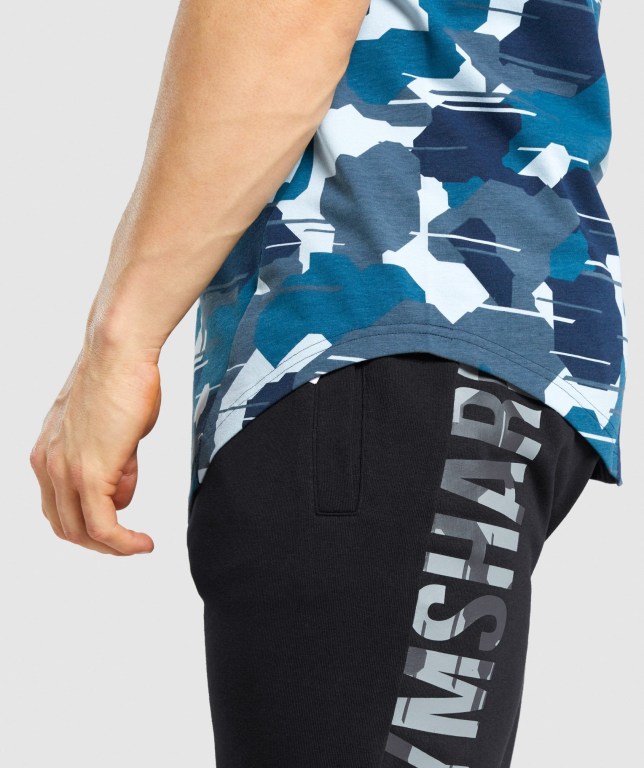 Gymshark Bold Tişört Erkek Camo Beyaz | 824-LJEXPR