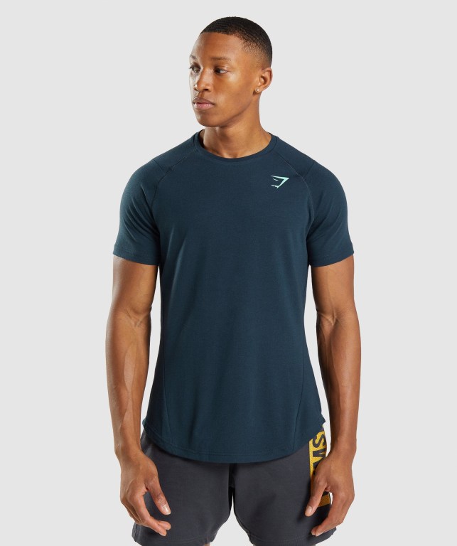 Gymshark Bold Tişört Erkek Lacivert | 371-ZATRNQ