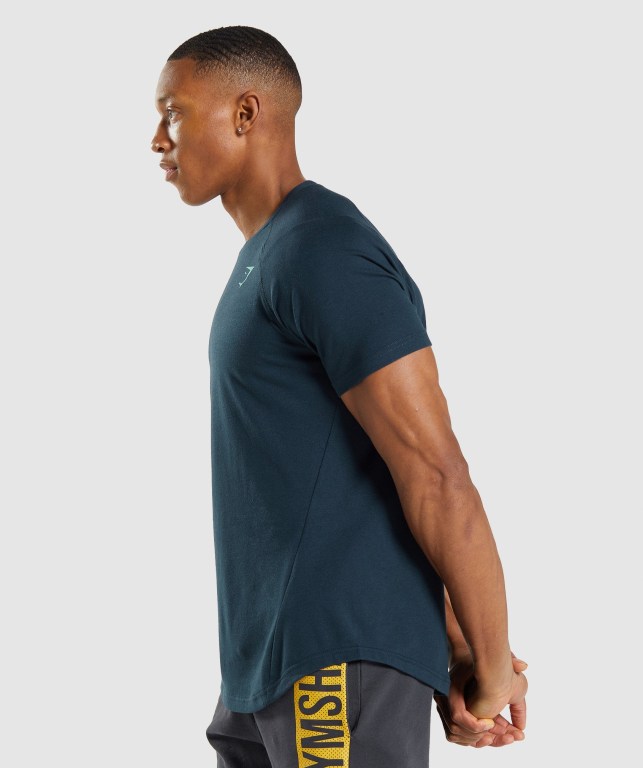 Gymshark Bold Tişört Erkek Lacivert | 371-ZATRNQ