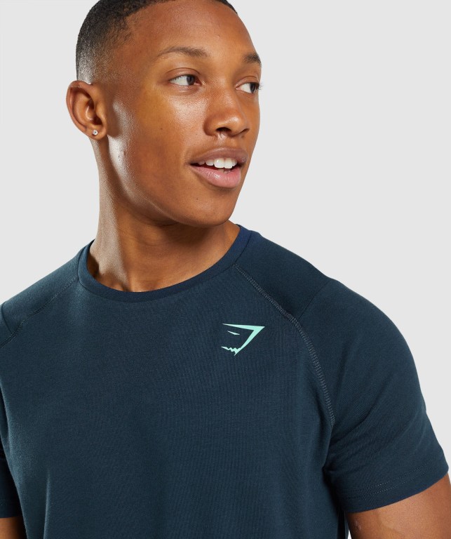 Gymshark Bold Tişört Erkek Lacivert | 371-ZATRNQ